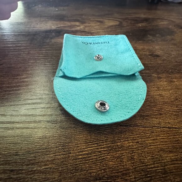 Tiffany & Co. Teal Suede Jewelry Pouch with Snap Closure - Picture 3 of 3